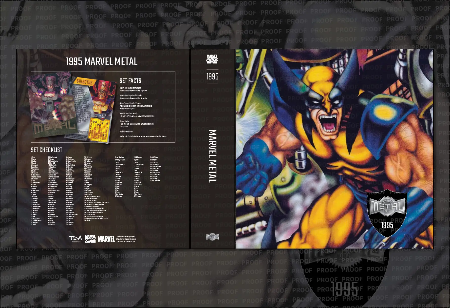 1995 Marvel Metal Custom Binder Art Kit