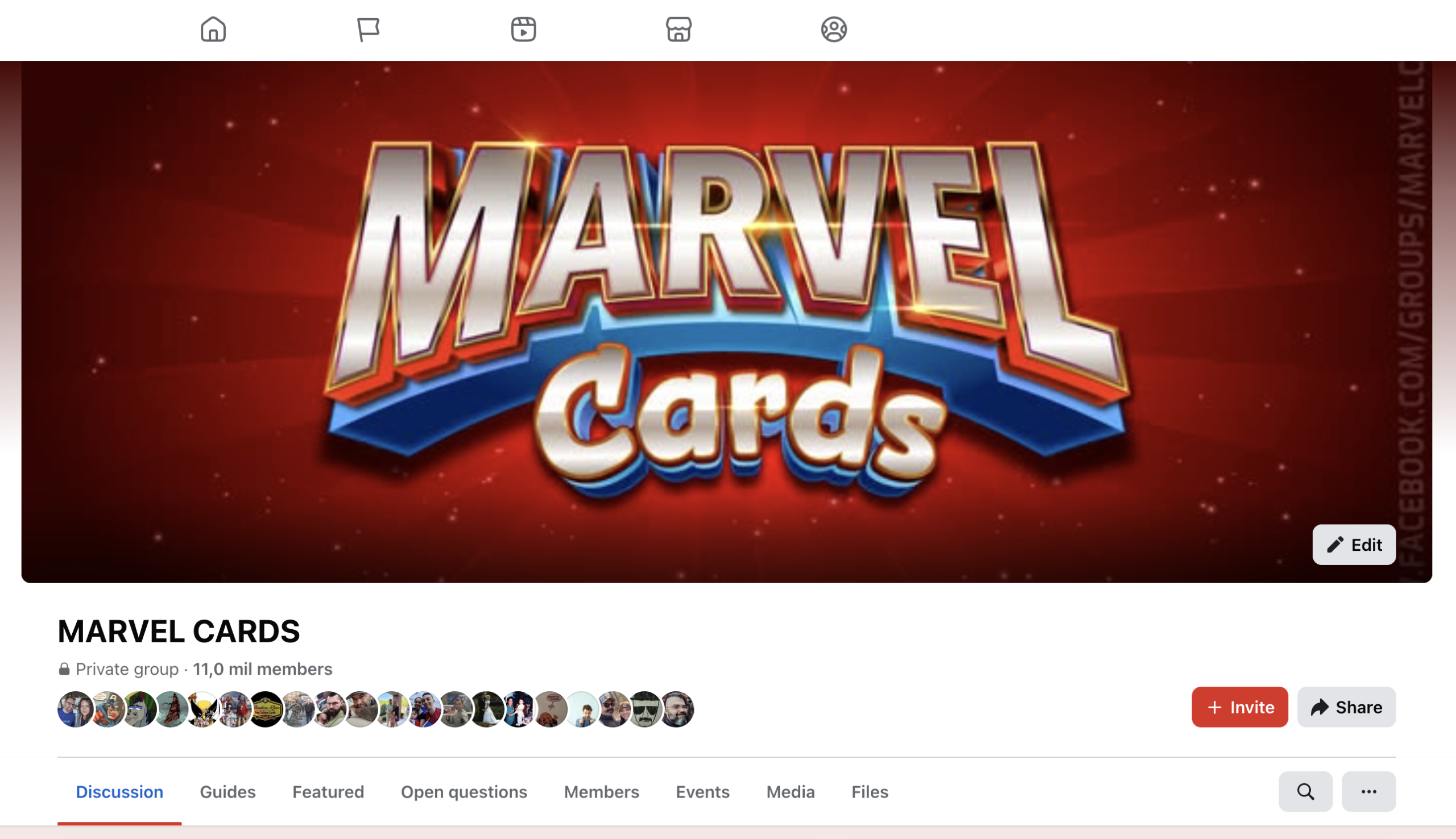 Official Marvel Cards Facebook Group: www.facebook.com/groups/marvelcards